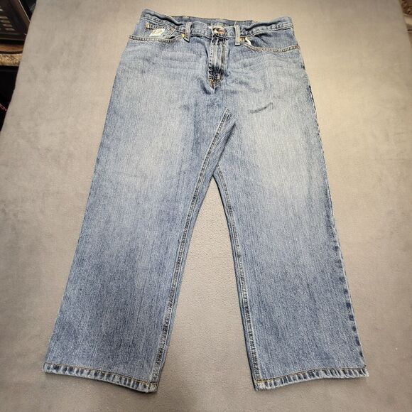 Cinch Other - Cinch Jeans Mens 38x27 Blue Denim Relaxed Fit Straight Leg Distressed Denim